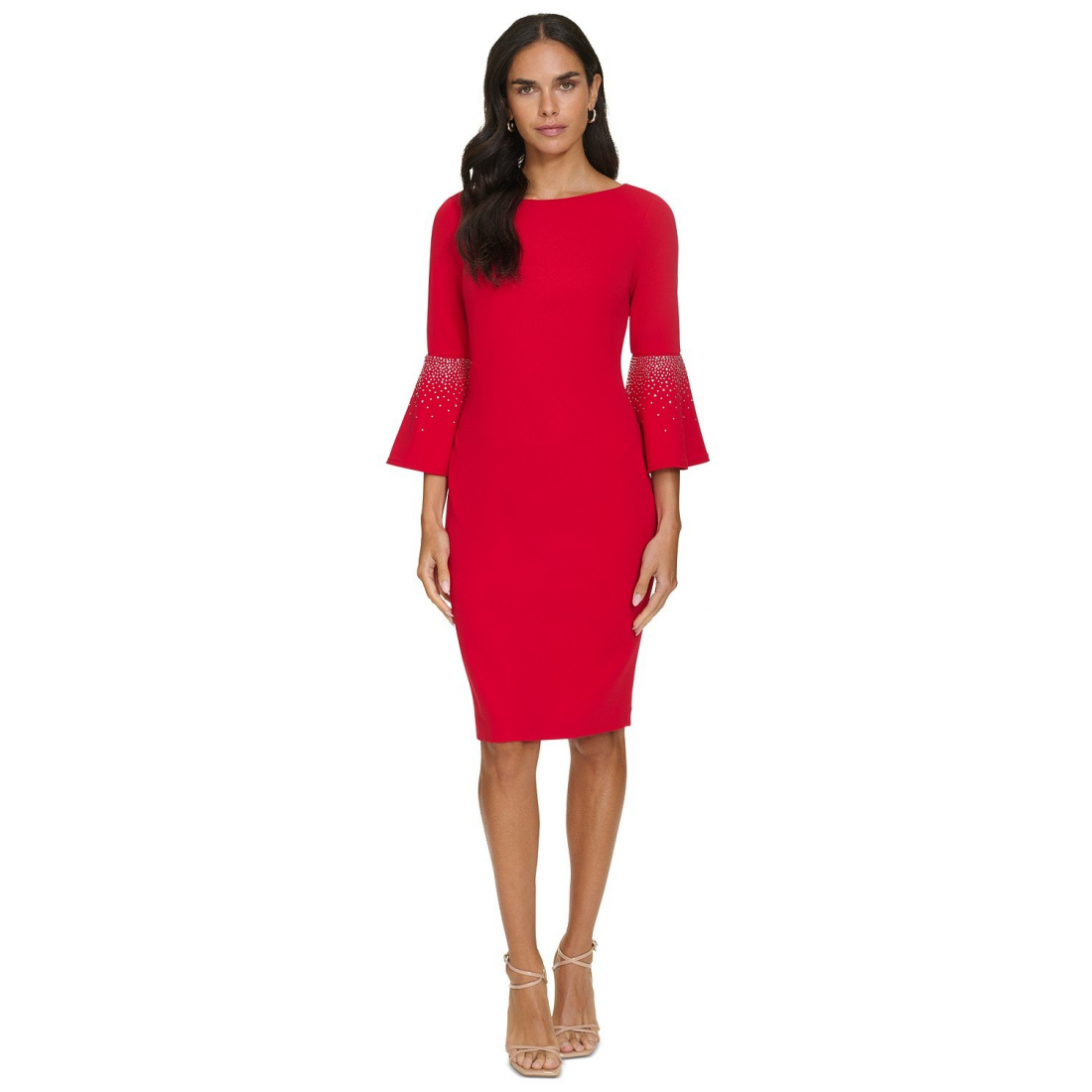 'Embellished Bell-Sleeve Sheath Dress' pour Femmes