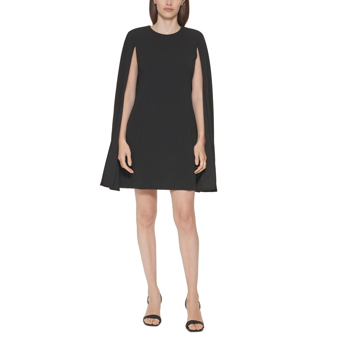 'Sleeveless Cape-Detail Scuba-Crepe Sheath Dress' pour Femmes