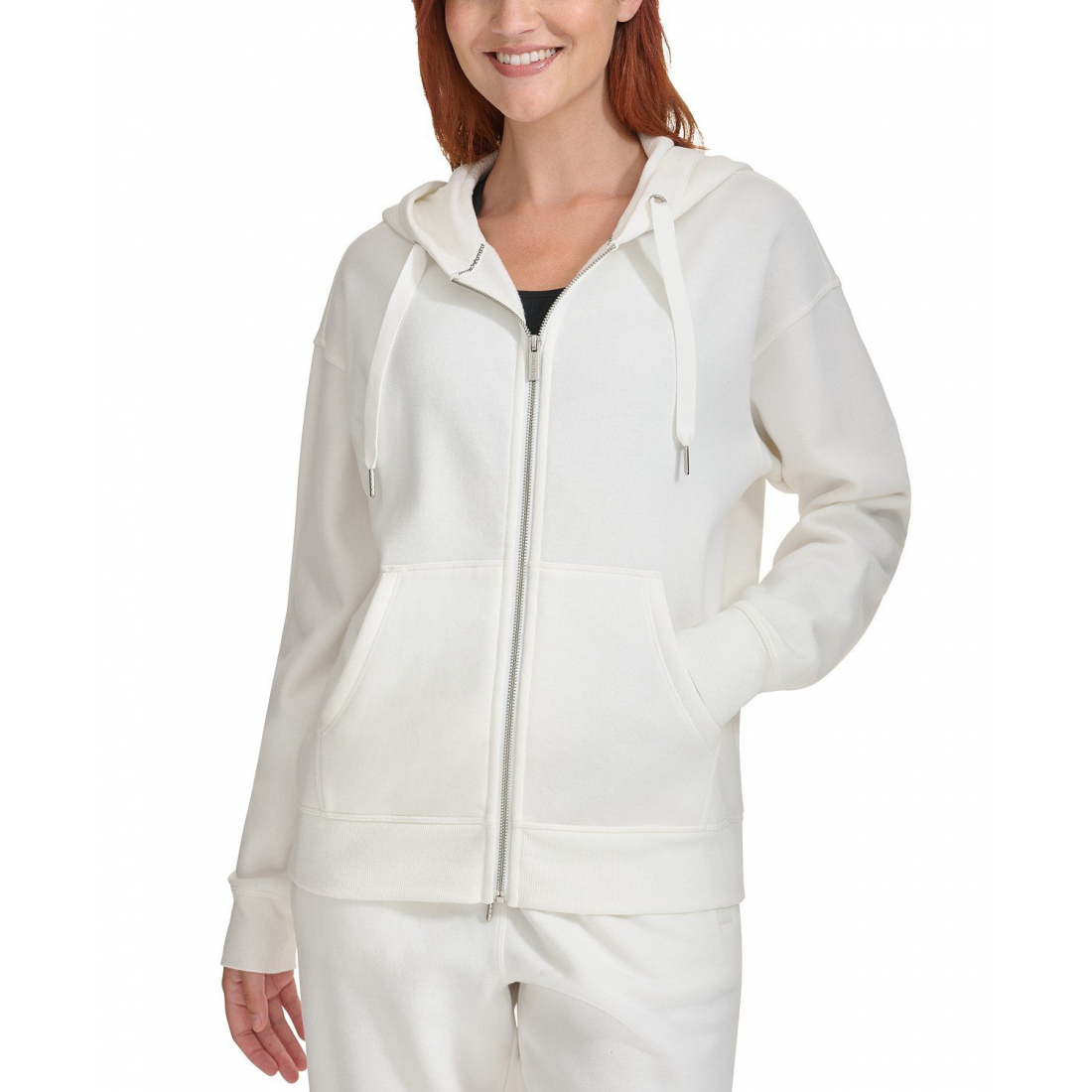 'Fleece Long-Sleeve Zip-Front Hoodie' pour Femmes