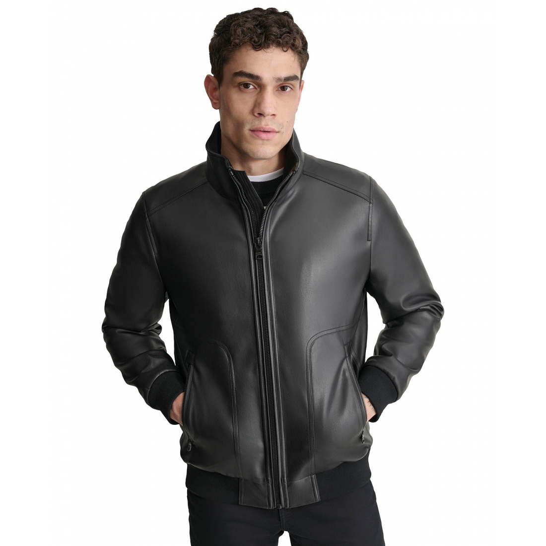 Blouson bomber 'Smooth Faux-Leather' pour Hommes