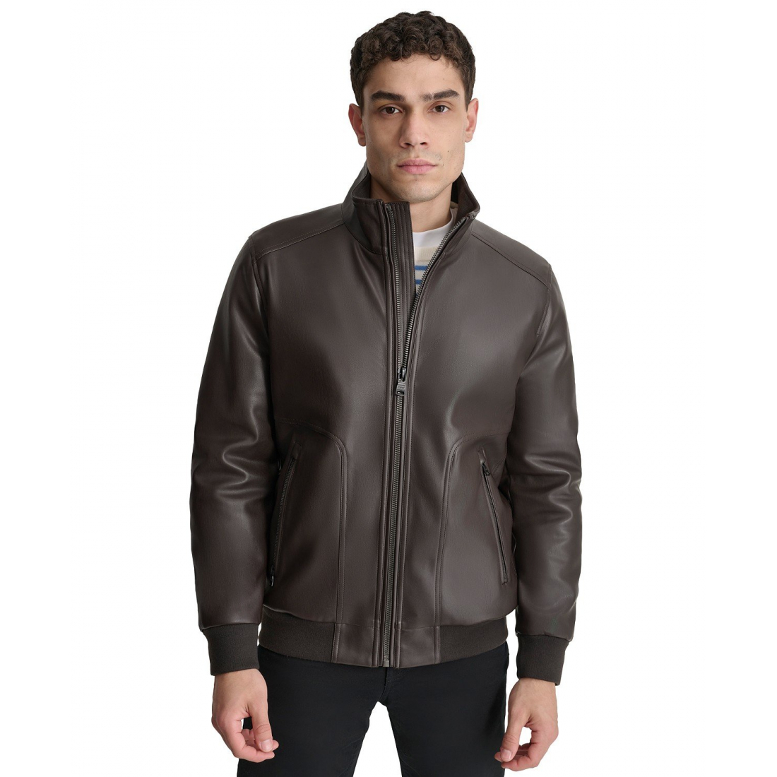 Blouson bomber 'Smooth Faux-Leather' pour Hommes