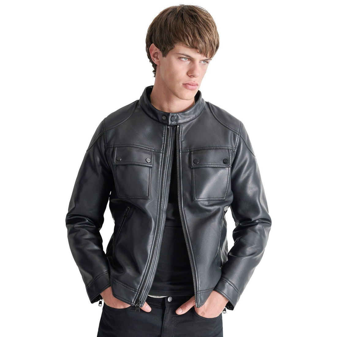 Perfecto 'Faux-Leather Removable Hood' pour Hommes