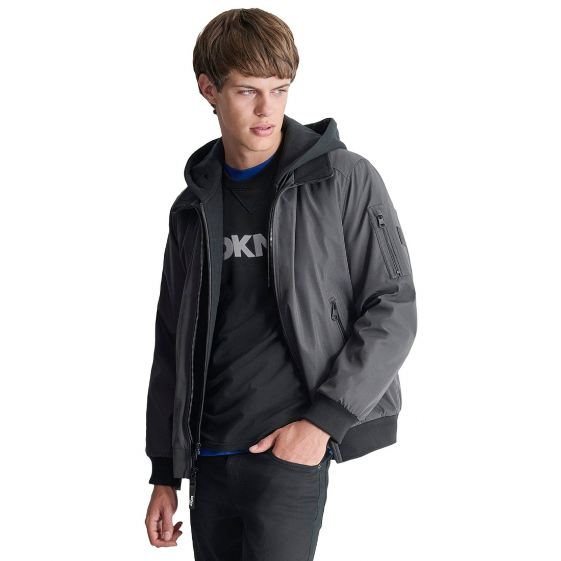 Blouson bomber 'Removable Hood Water-Resistant' pour Hommes