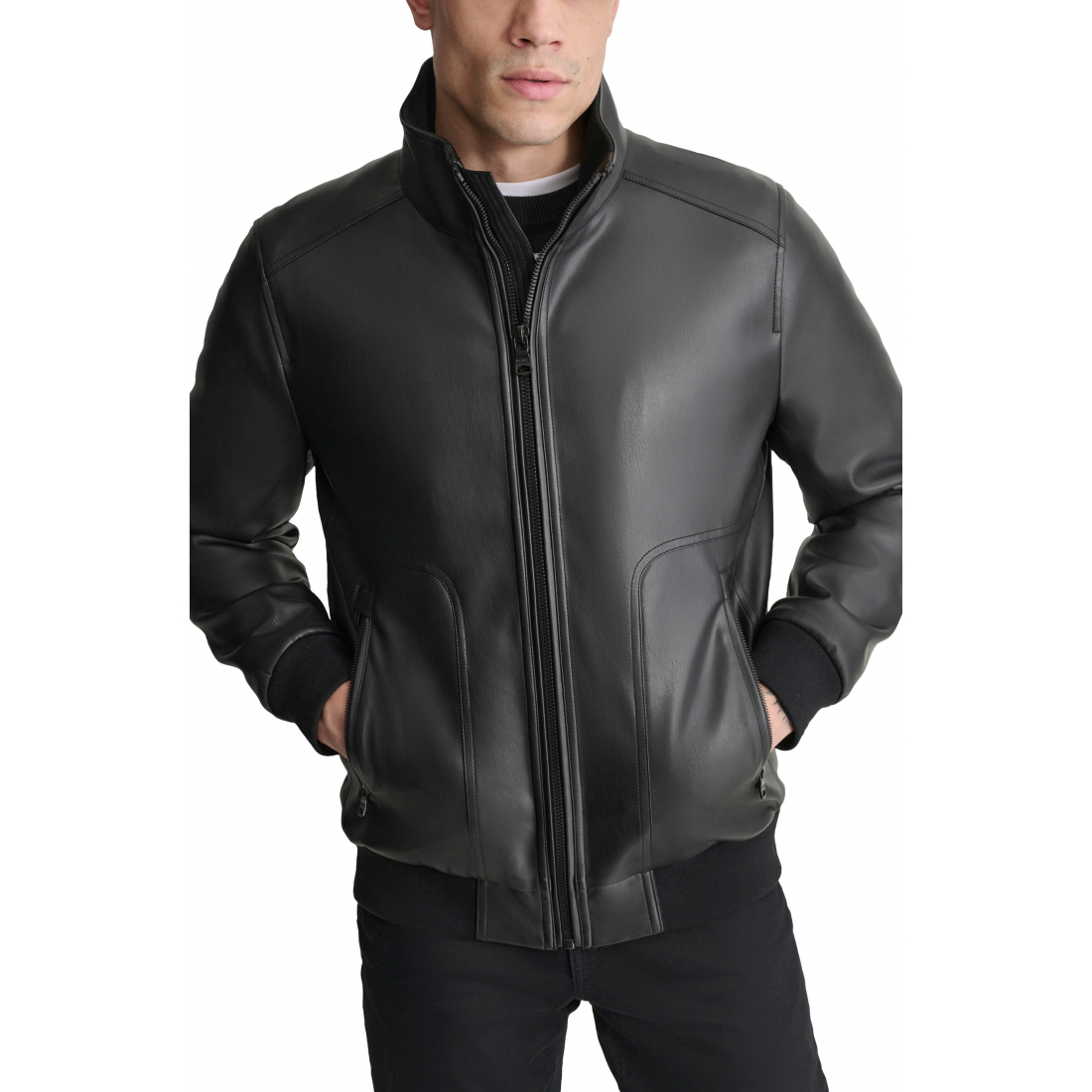 Blouson bomber 'Faux Leather' pour Hommes