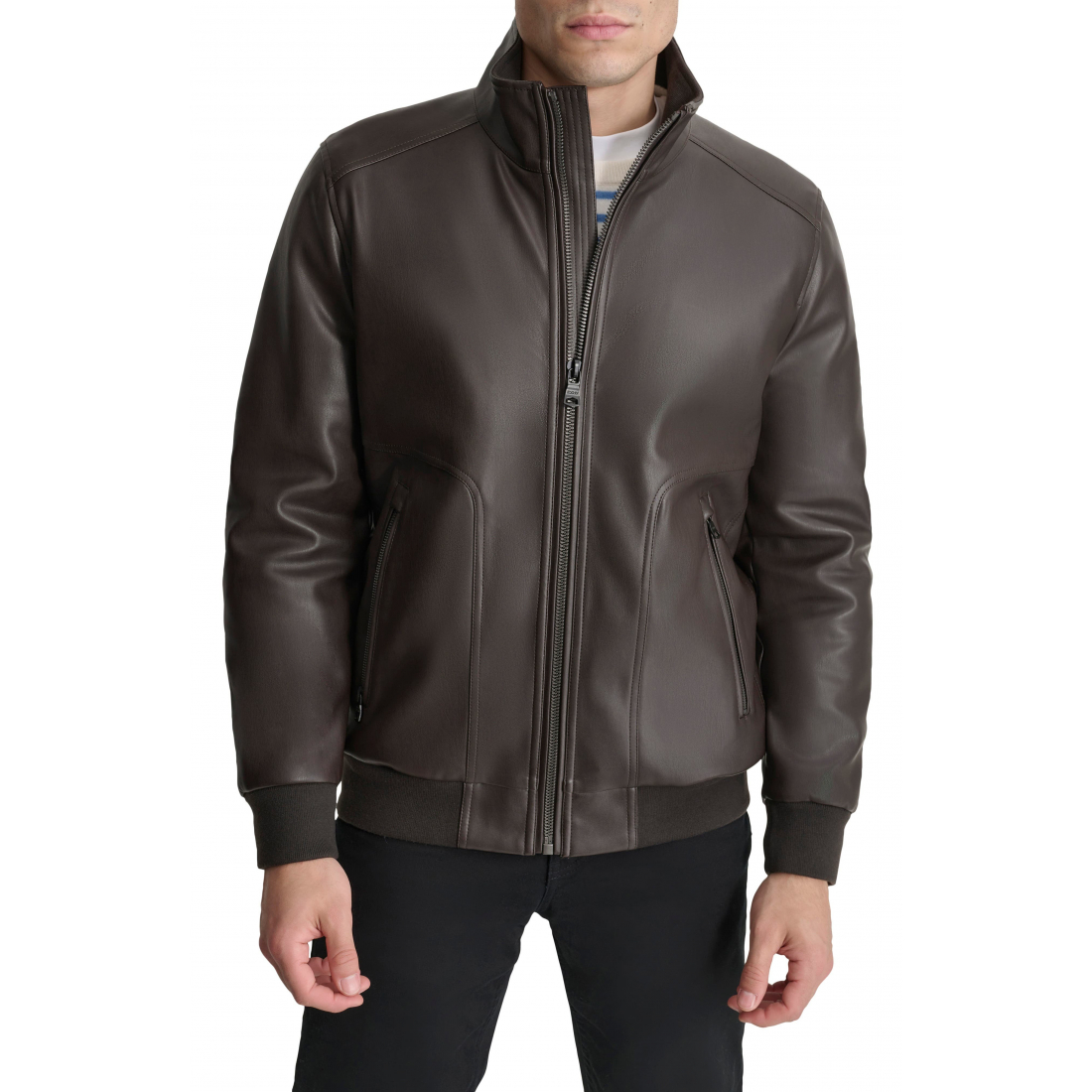 Blouson bomber 'Faux Leather' pour Hommes