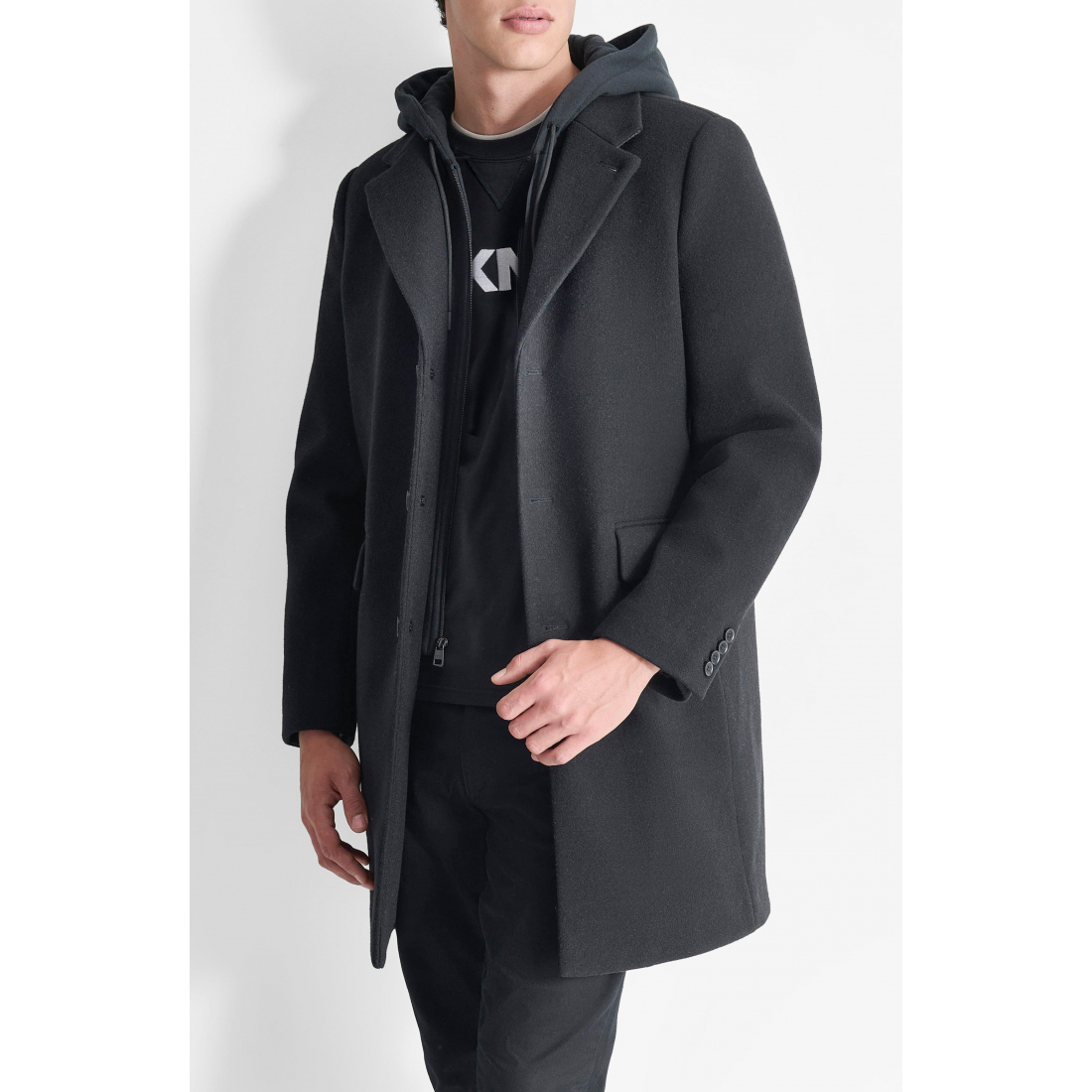 Manteau 'Water Resistant Felted with Hooded Bib' pour Hommes