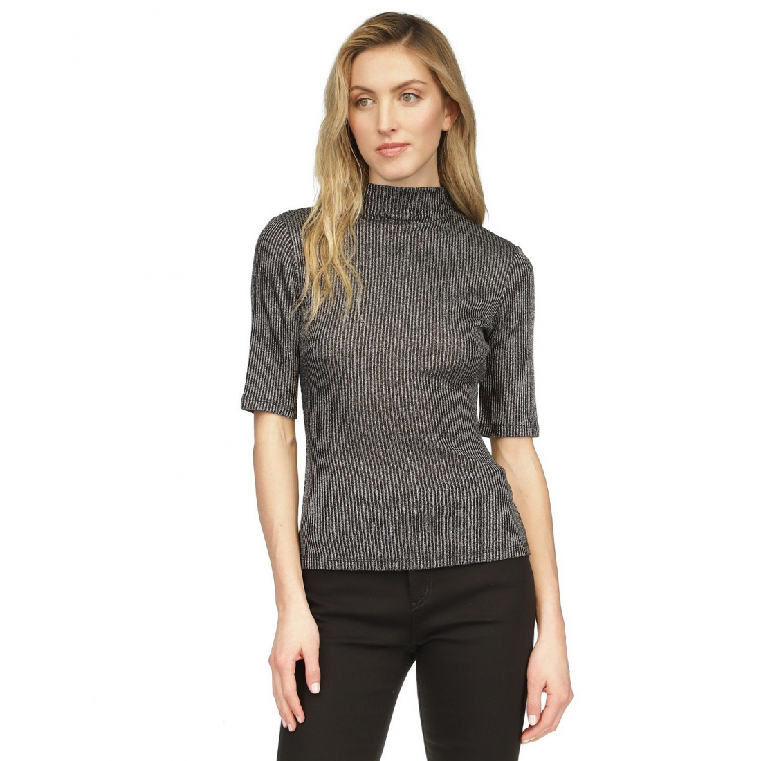 Women's 'Metallic' Turtleneck Top