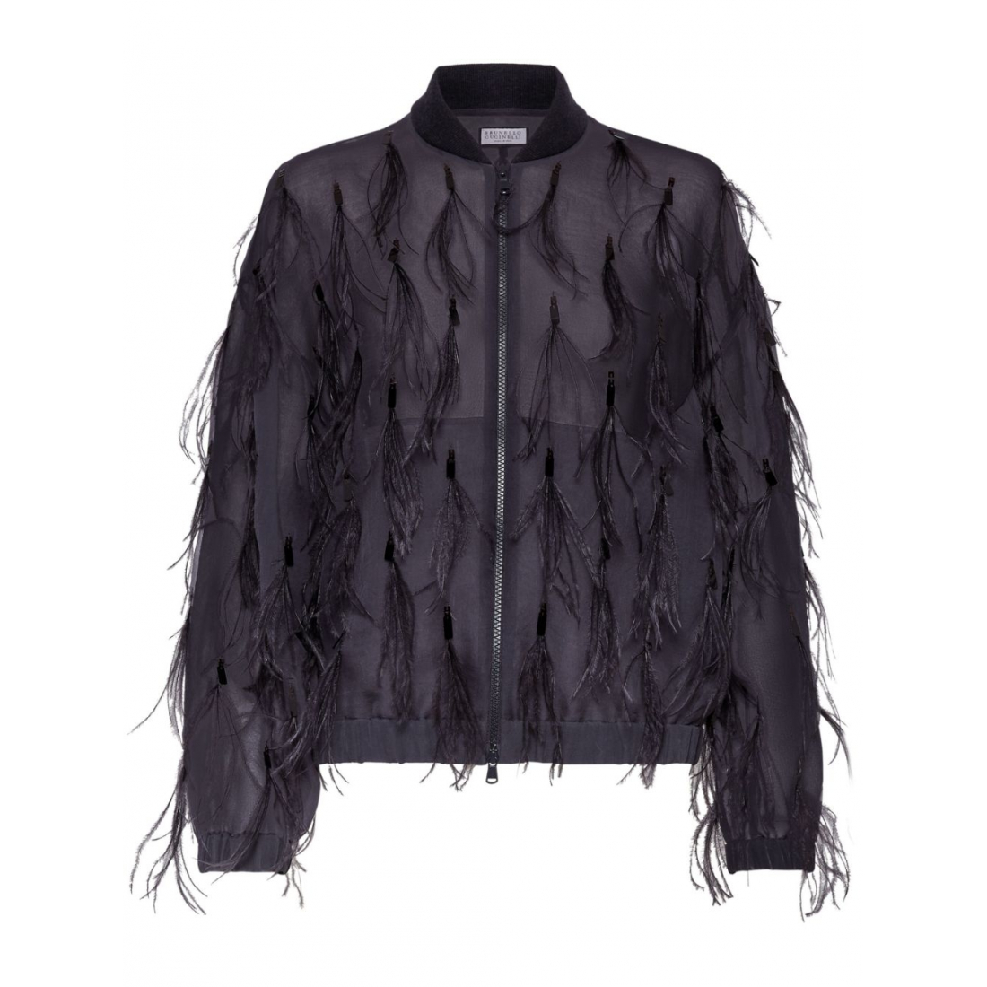 'Feather-Embellished' Jacke für Damen