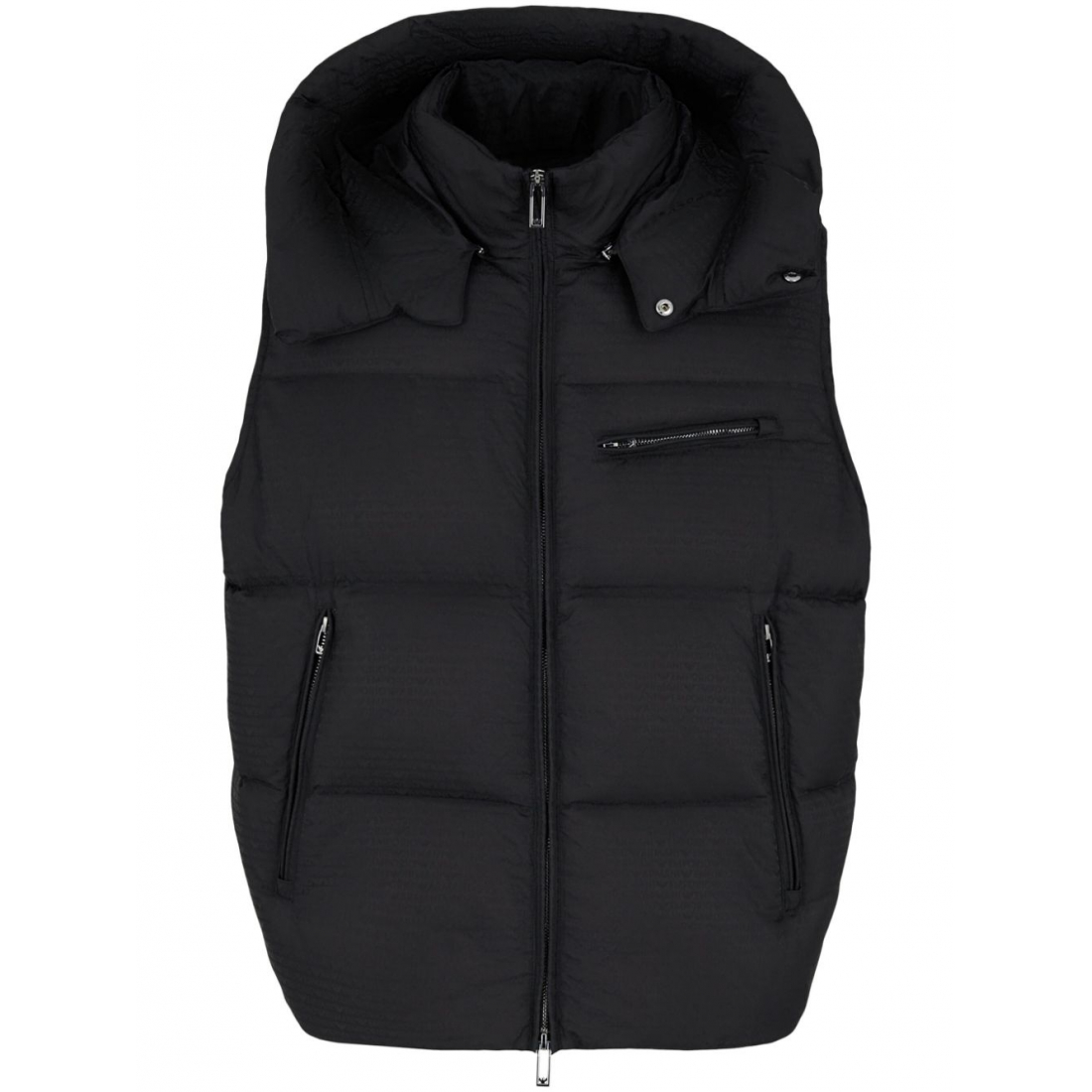 'Hooded Zip-Front Down' Weste für Herren