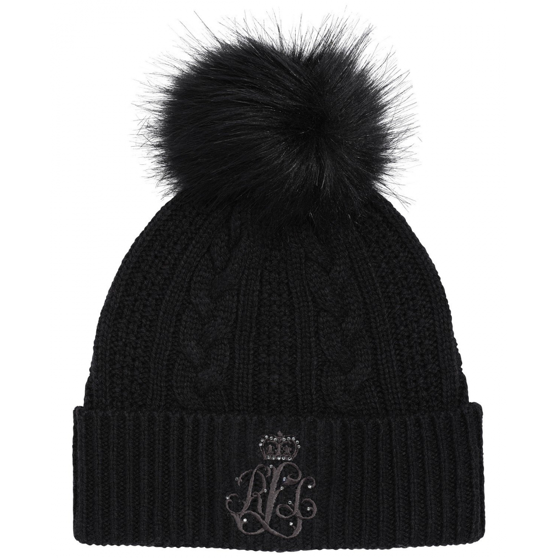 Women's 'Cable with Direct Embroidery and Stones' Beanie