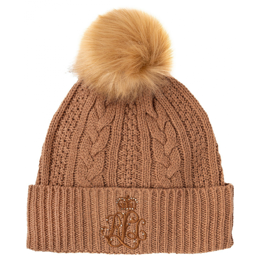 Women's 'Cable with Direct Embroidery and Stones' Beanie