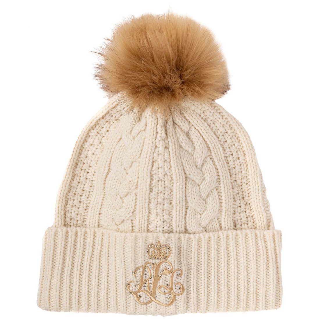 Women's 'Cable with Direct Embroidery and Stones' Beanie