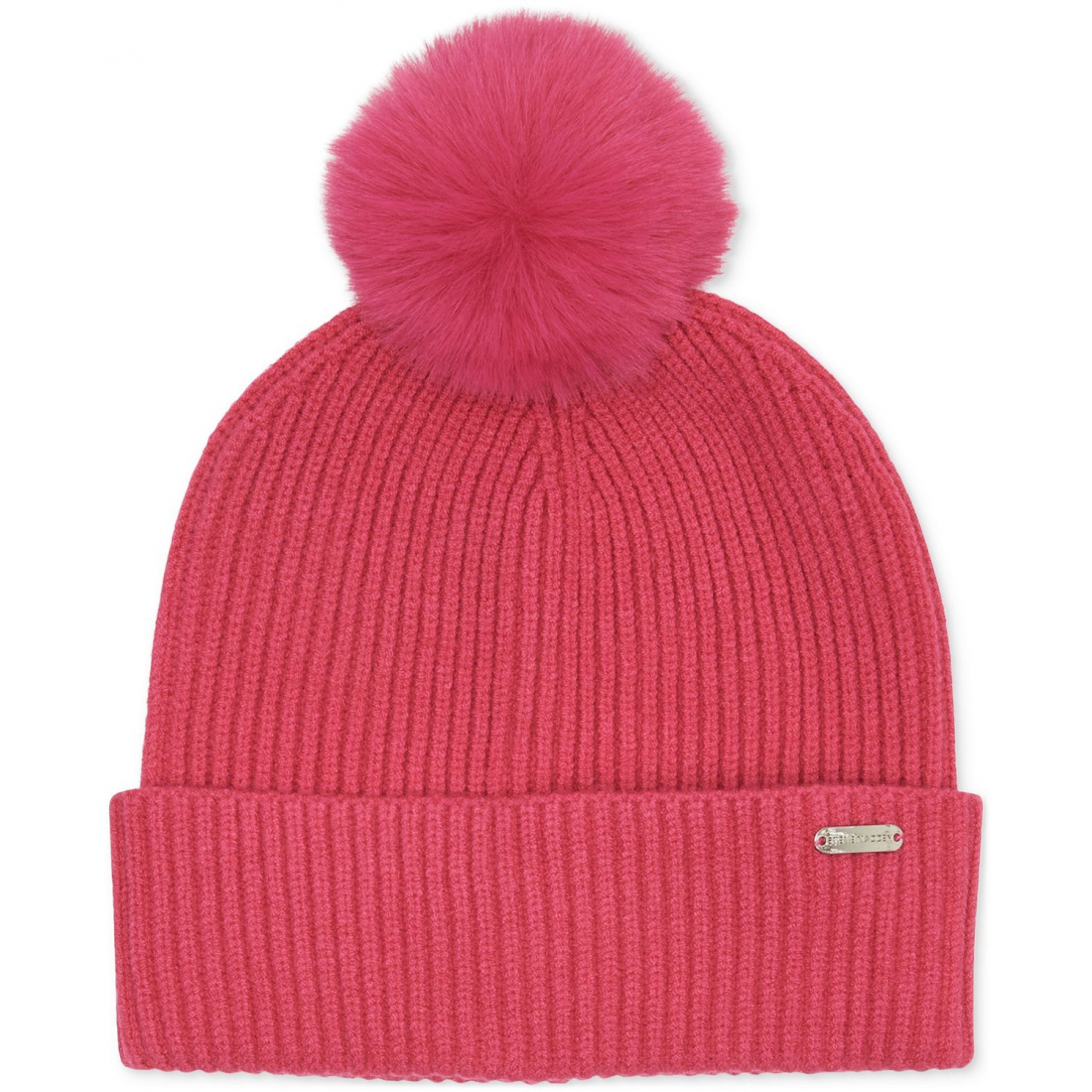 Women's 'Ribbed Furry Pom Pom' Beanie