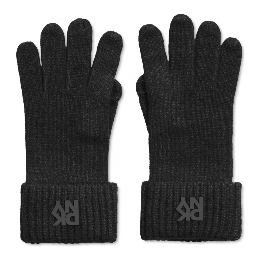 Women's 'Ribbed Logo Patch' Gloves