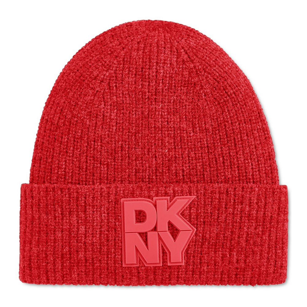 Women's 'Supersoft Ribbed Logo Patch' Beanie