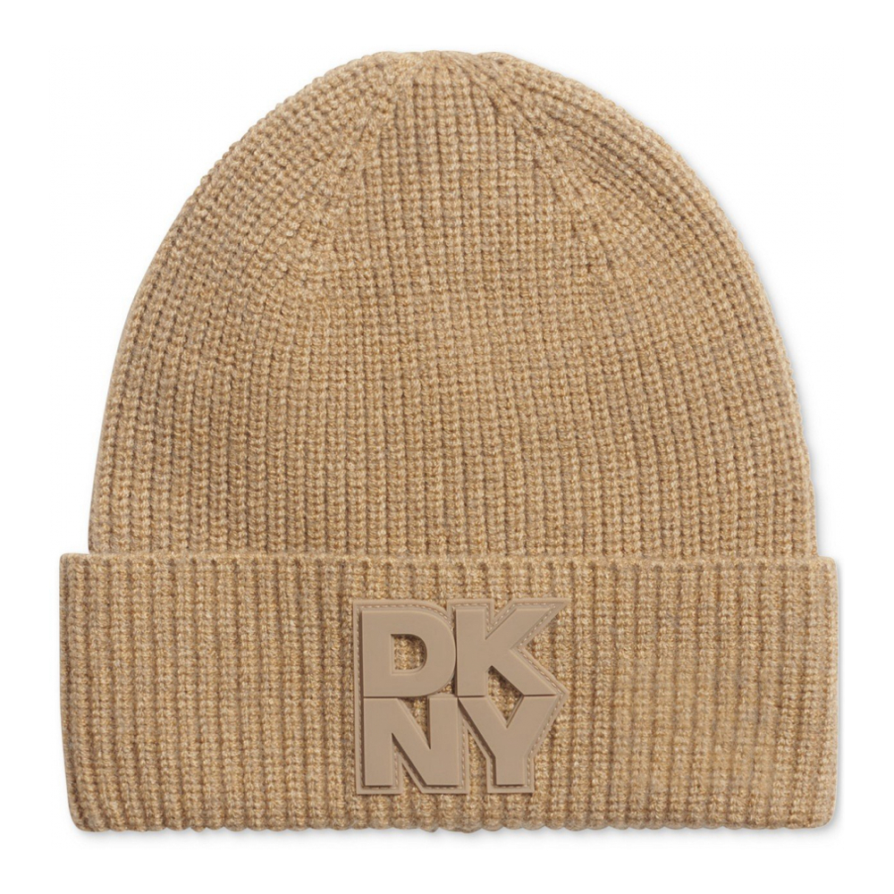 Women's 'Supersoft Ribbed Logo Patch' Beanie