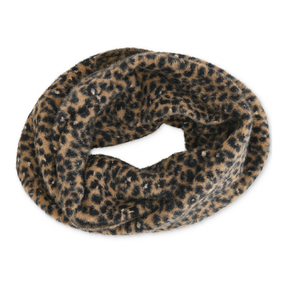 Women's 'Fuzzy Leopard-Print Loop' Scarf