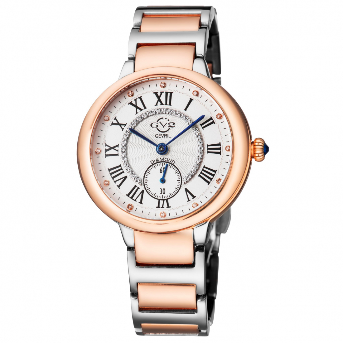 Women's Rome Silver Dial  Two Tone Rose Gold Bracelet Watch