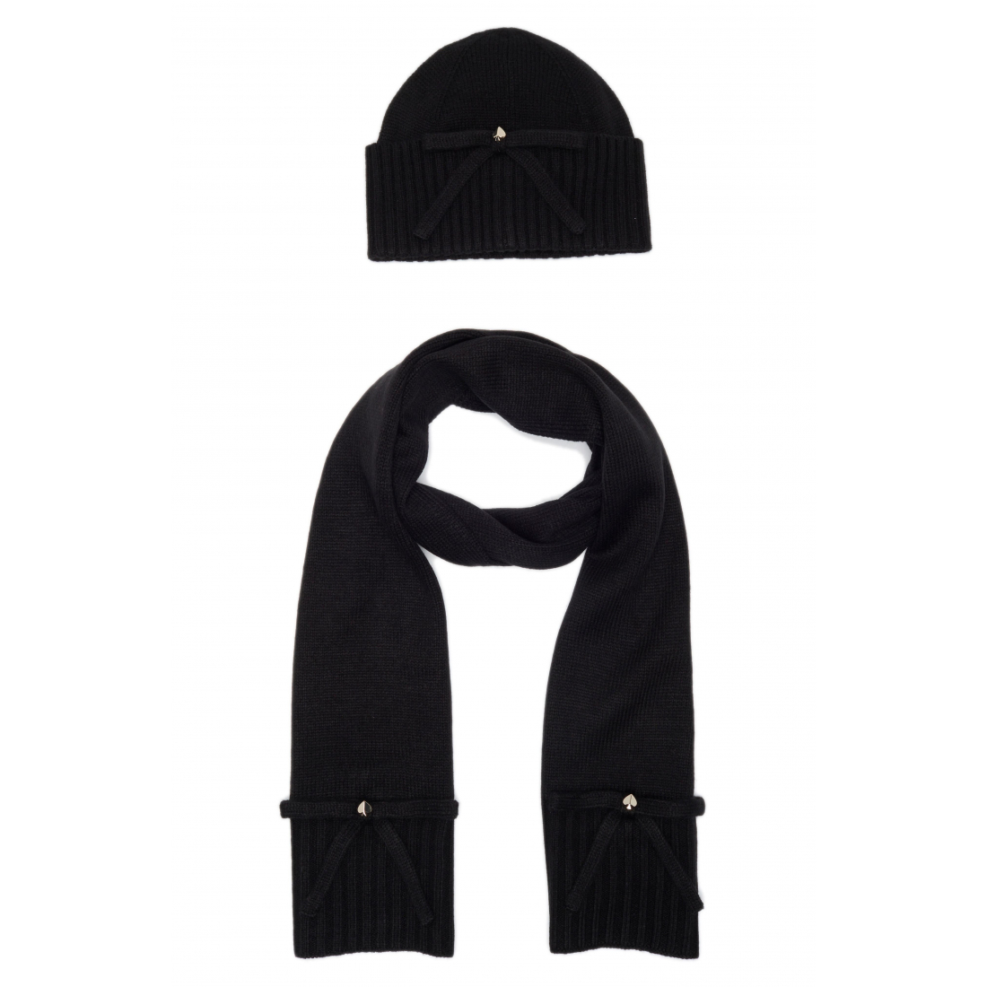 Women's 'Bow Knit' Beanie & Scarf Set