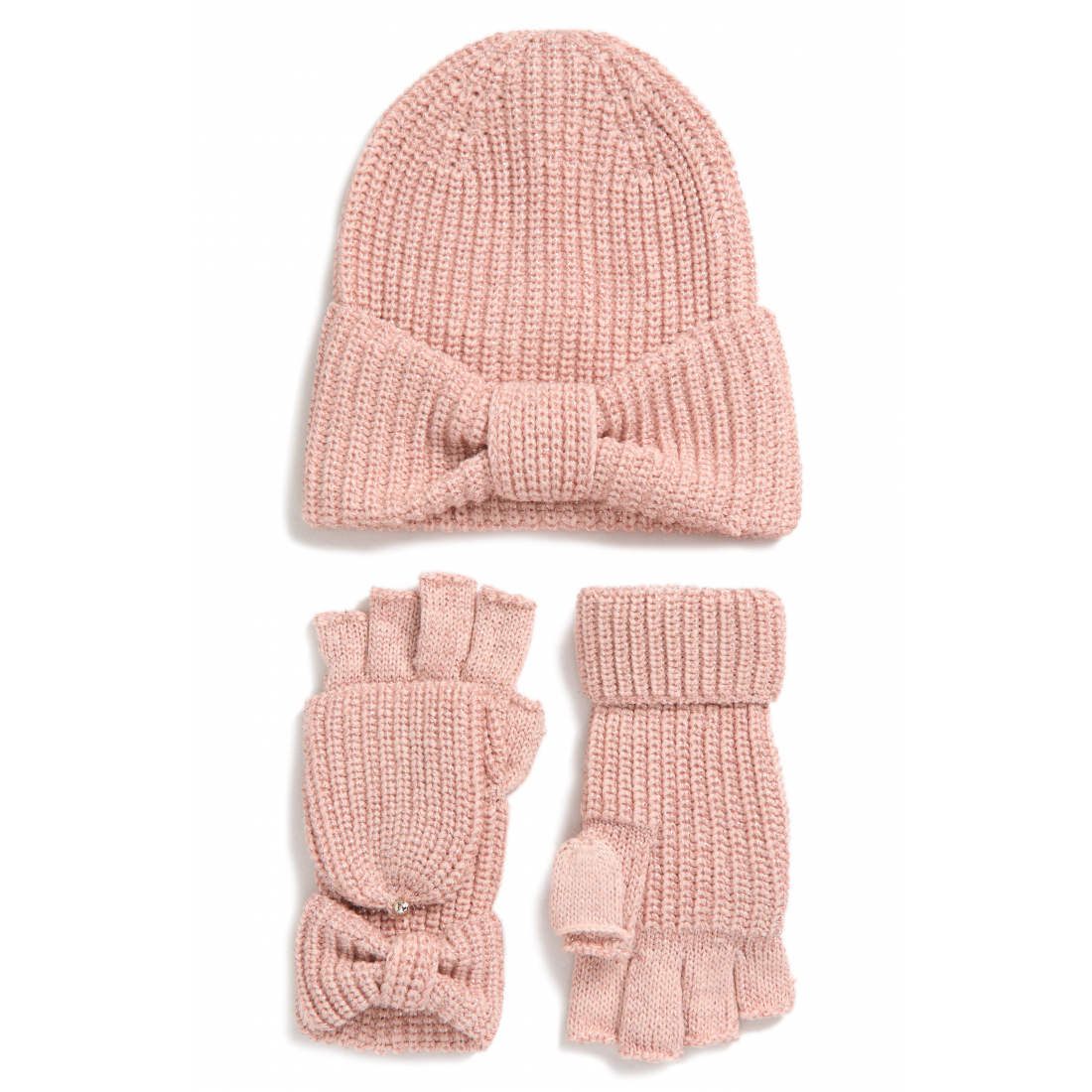 Women's 'Knotted Bow' Beanie & Glove Set