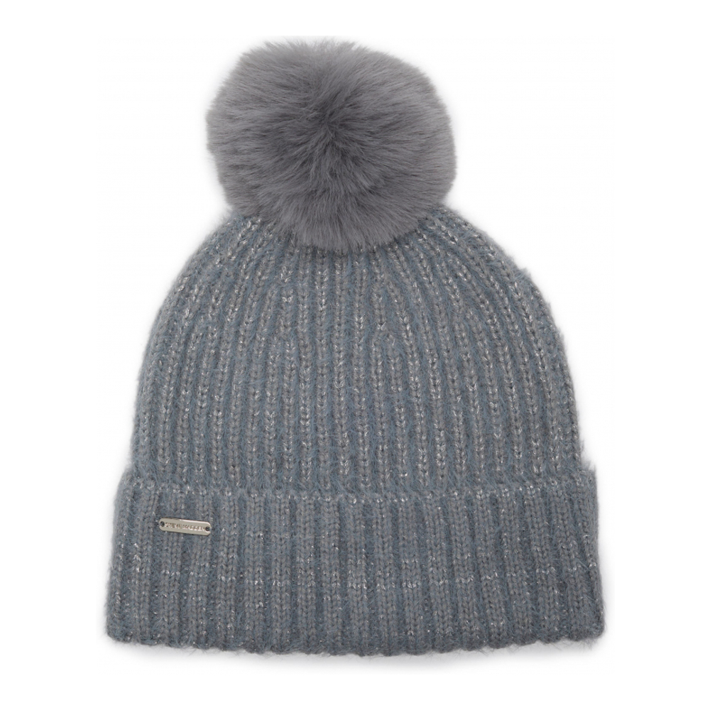 Women's 'Whispy Shine Faux Fur Pompom Knit' Beanie