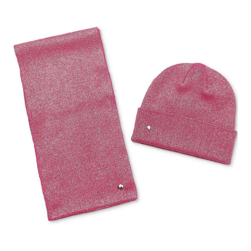 Women's 'Metallic Boxed' Beanie & Scarf Set