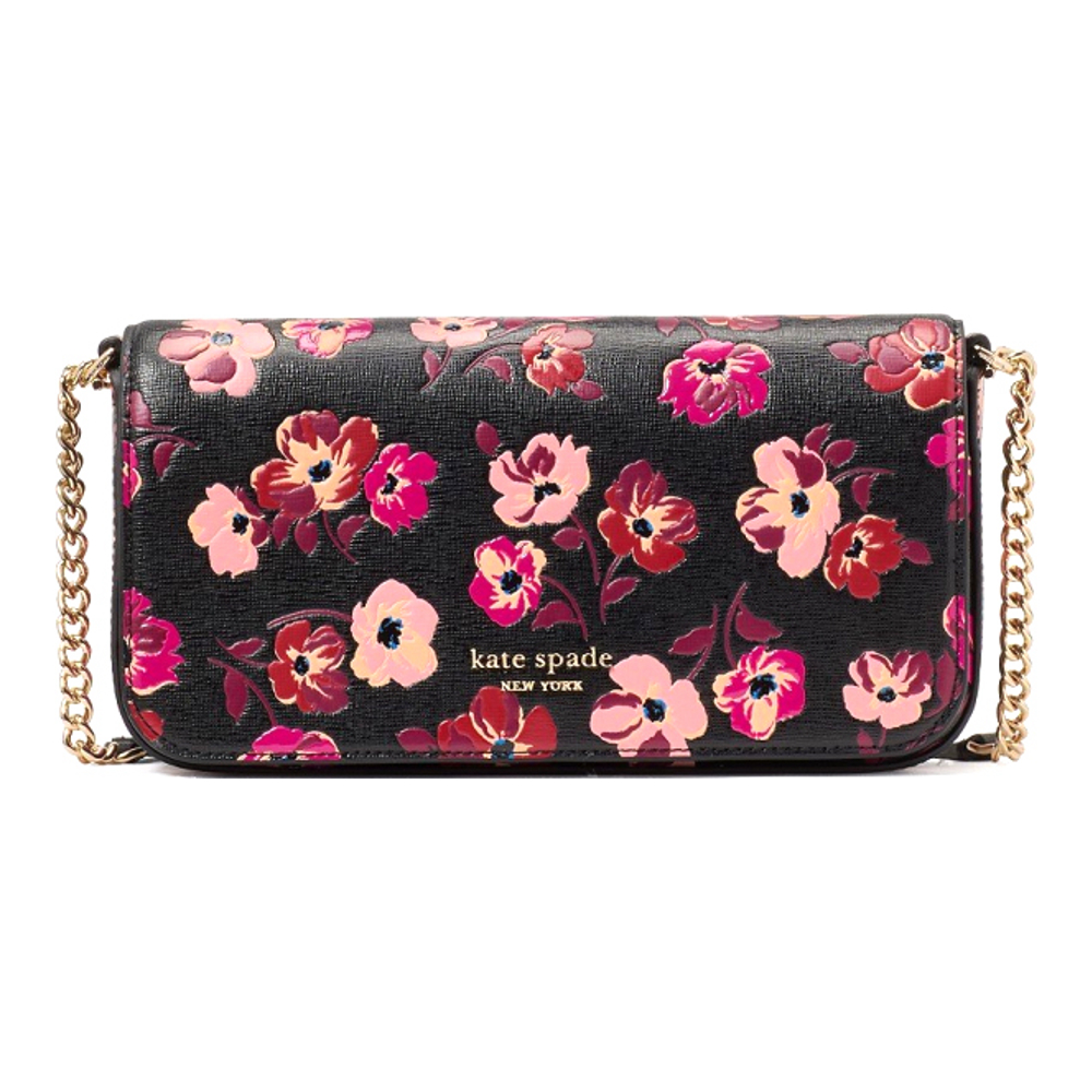 Women's 'Devin Fall Poppies Flap' Chain Wallet