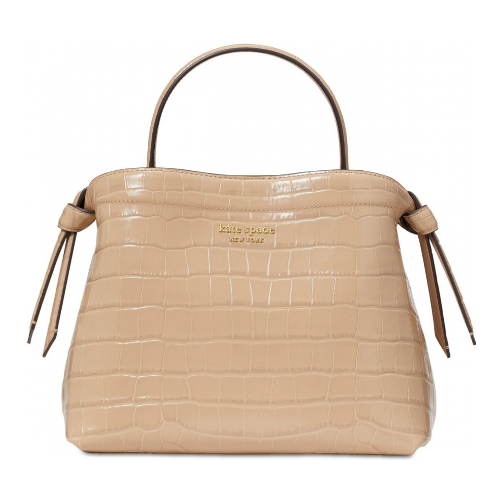 Women's 'Knott Croc Embossed Leather' Top Handle Bag