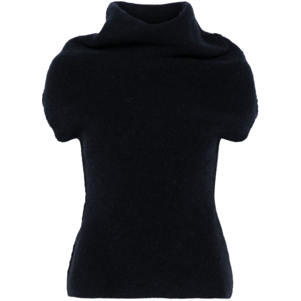 'Crater Knitted' Kurzarm Top für Damen