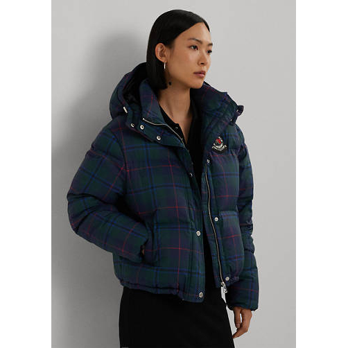 Manteau matelassé 'Plaid Beaded Crest' pour Femmes