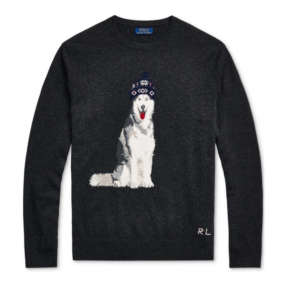 'Dog-Intarsia Cashmere' Pullover für Herren