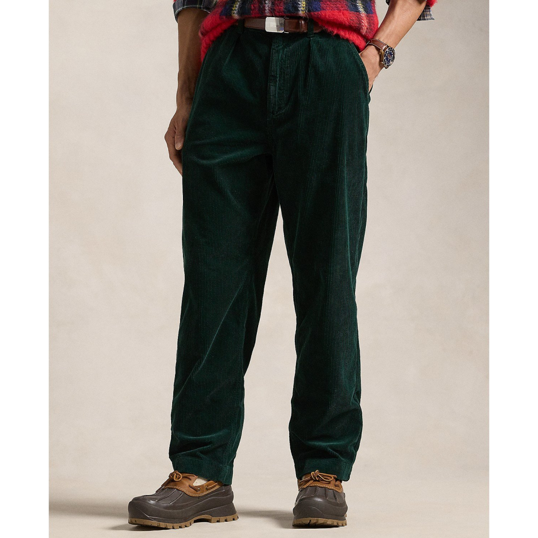 'Classic-Fit Pleated Corduroy' Hose für Herren