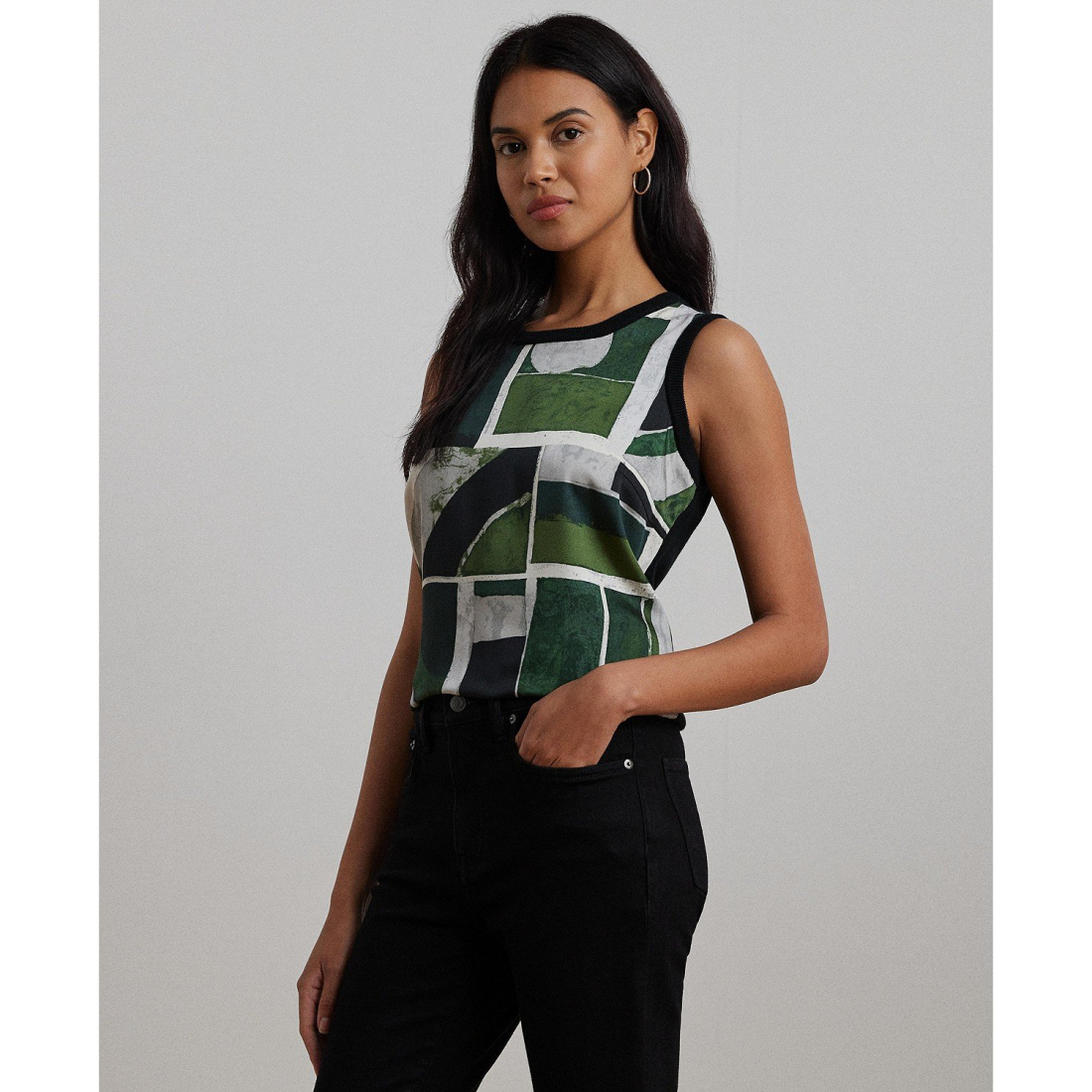 Women's 'Geo-Print' Sleeveless Sweater