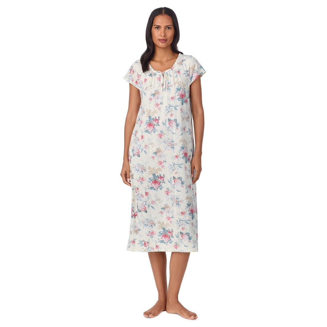 'Floral Flutter-Sleeve' Bademantel für Damen