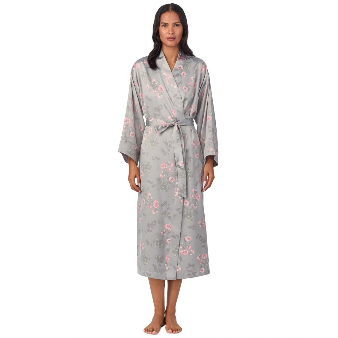 'Floral Satin Kimono'  Morgenmantel für Damen