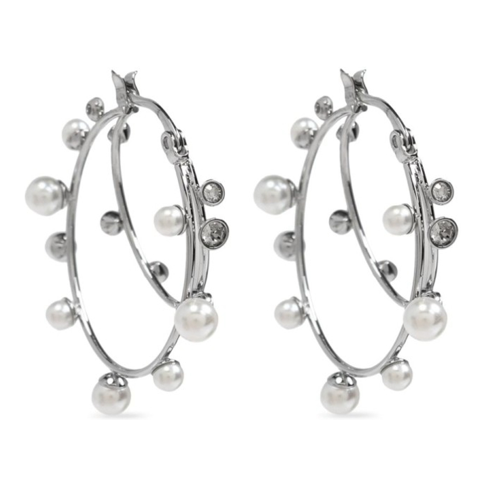 Women's 'Pearl-Embellished Hoop' Earrings