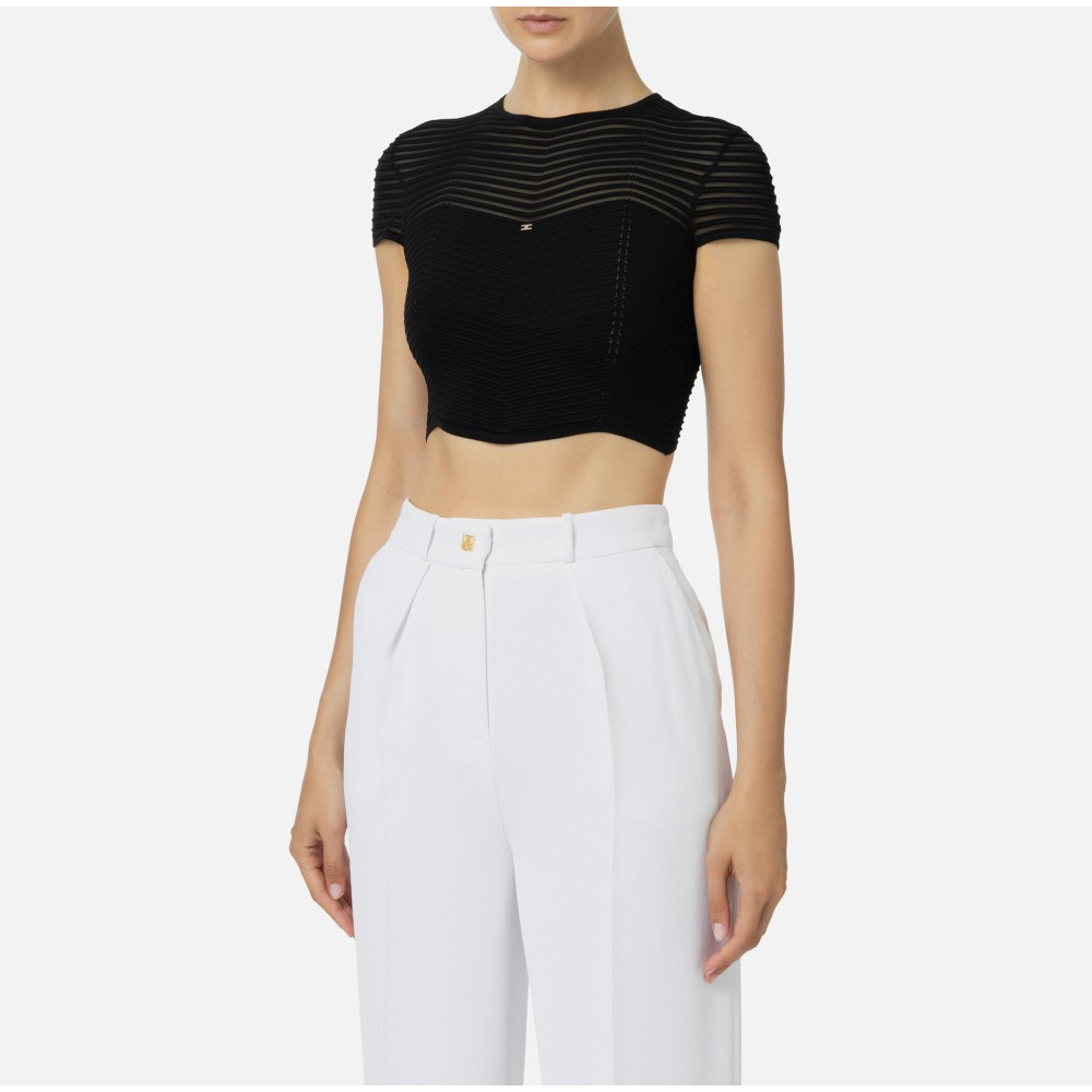 Crop Top 'Herringbone Pattern' pour Femmes