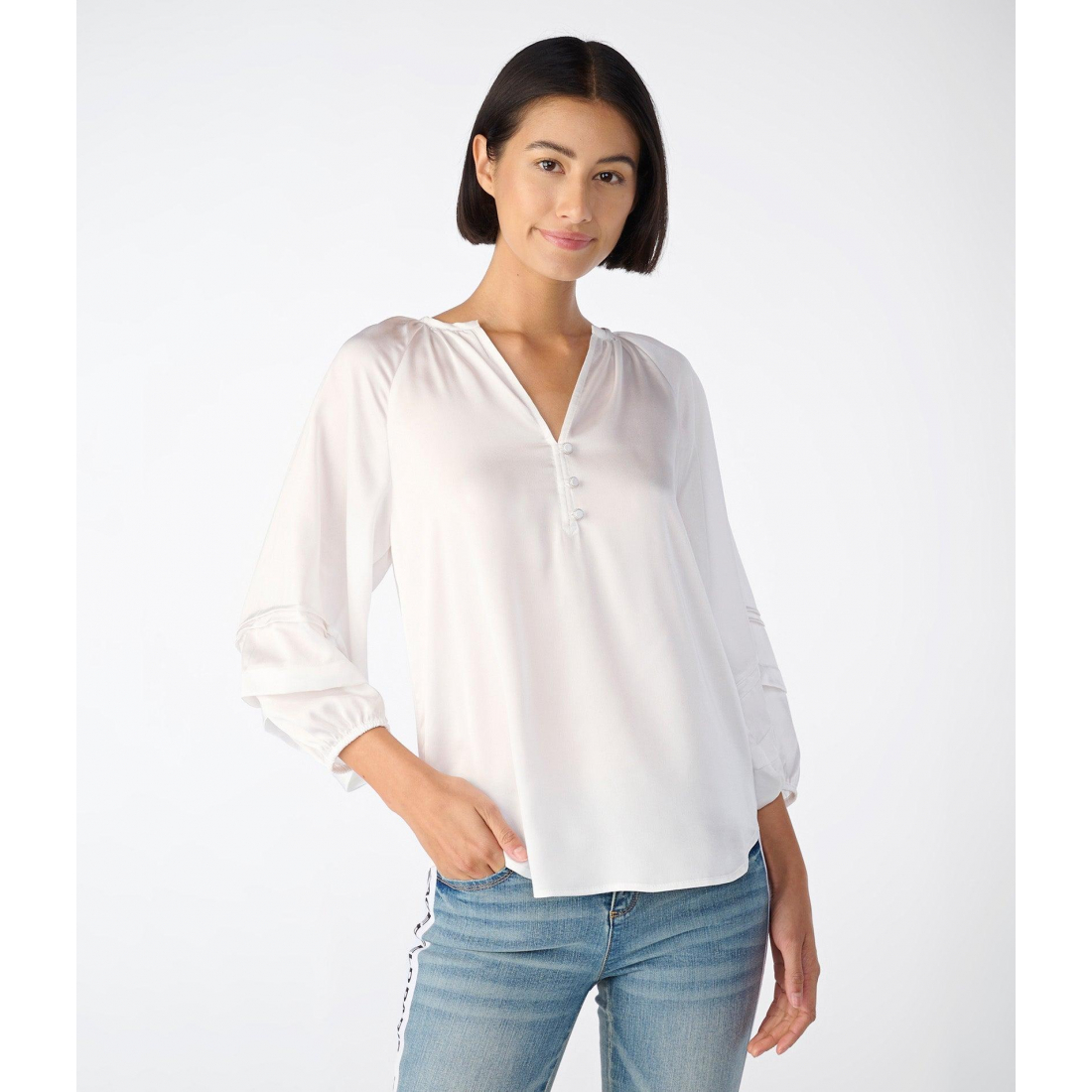 'Balloon Sleeve' Langärmelige Bluse für Damen