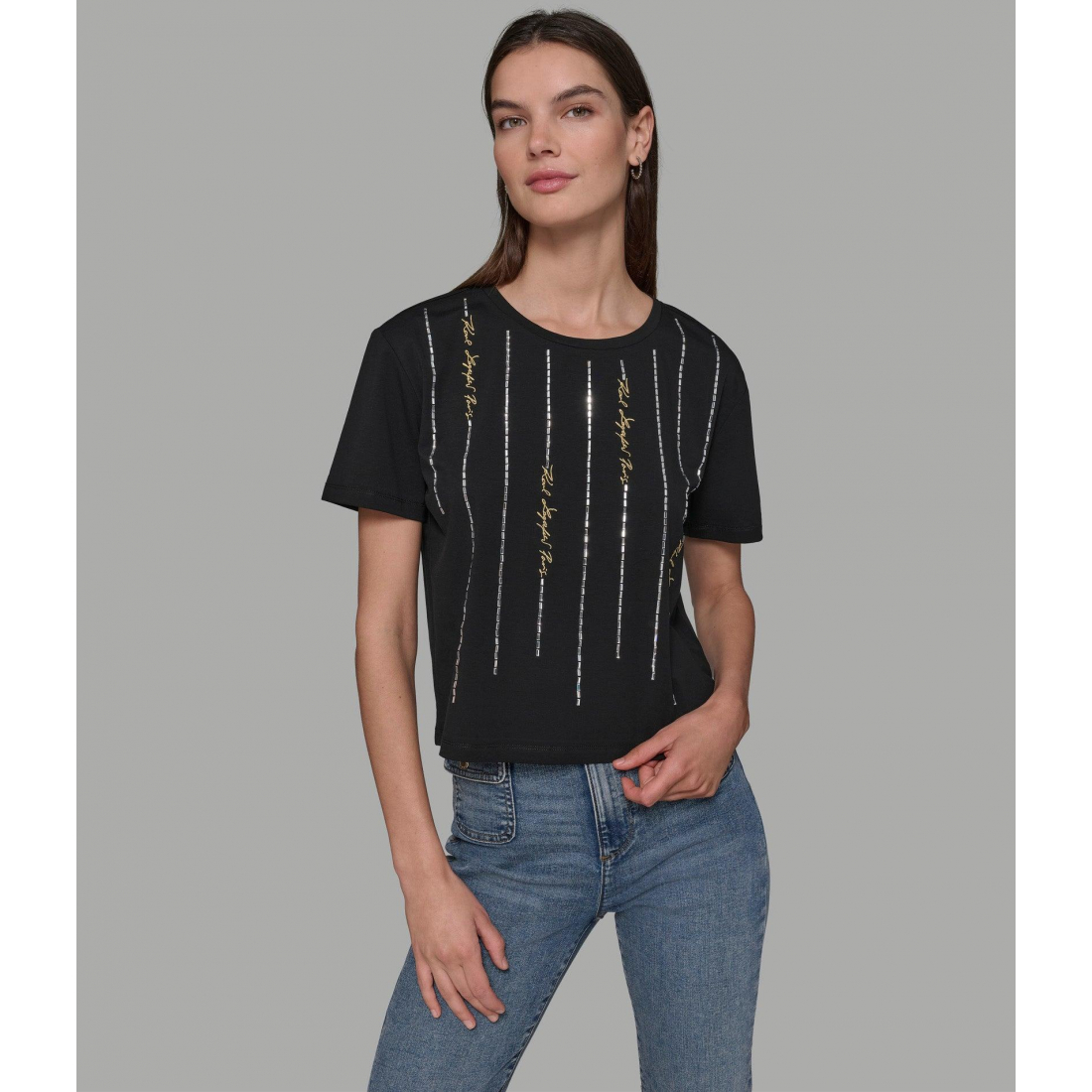 'Crystal Script' T-Shirt für Damen