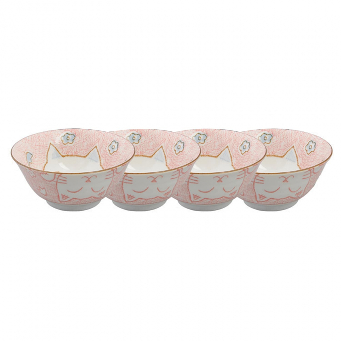 Coffret Cadeau Tayo Chat Rose Kawaii 4Pcs 14,8X7Cm