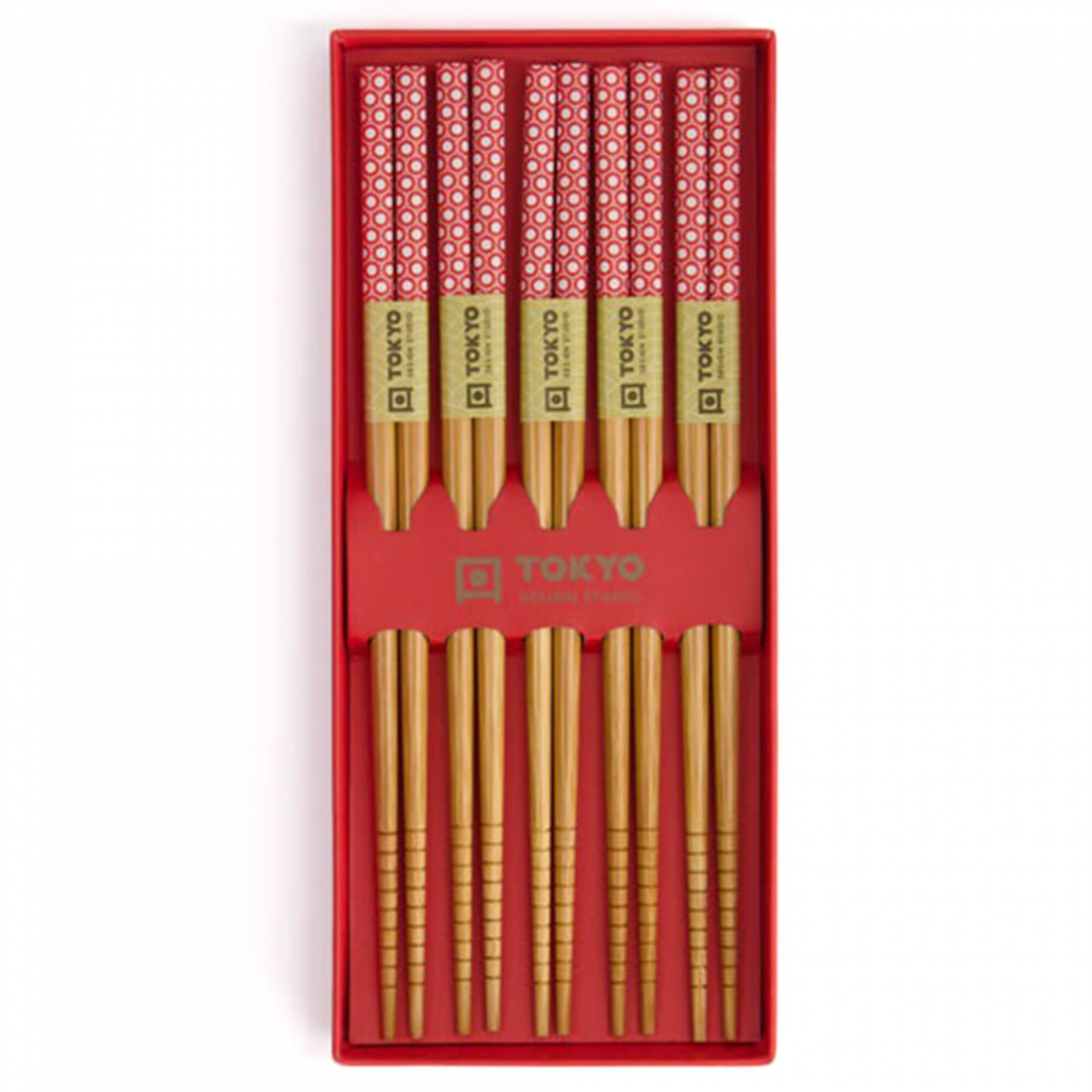 Chopstick Giftset/5 Red Multi Pattern