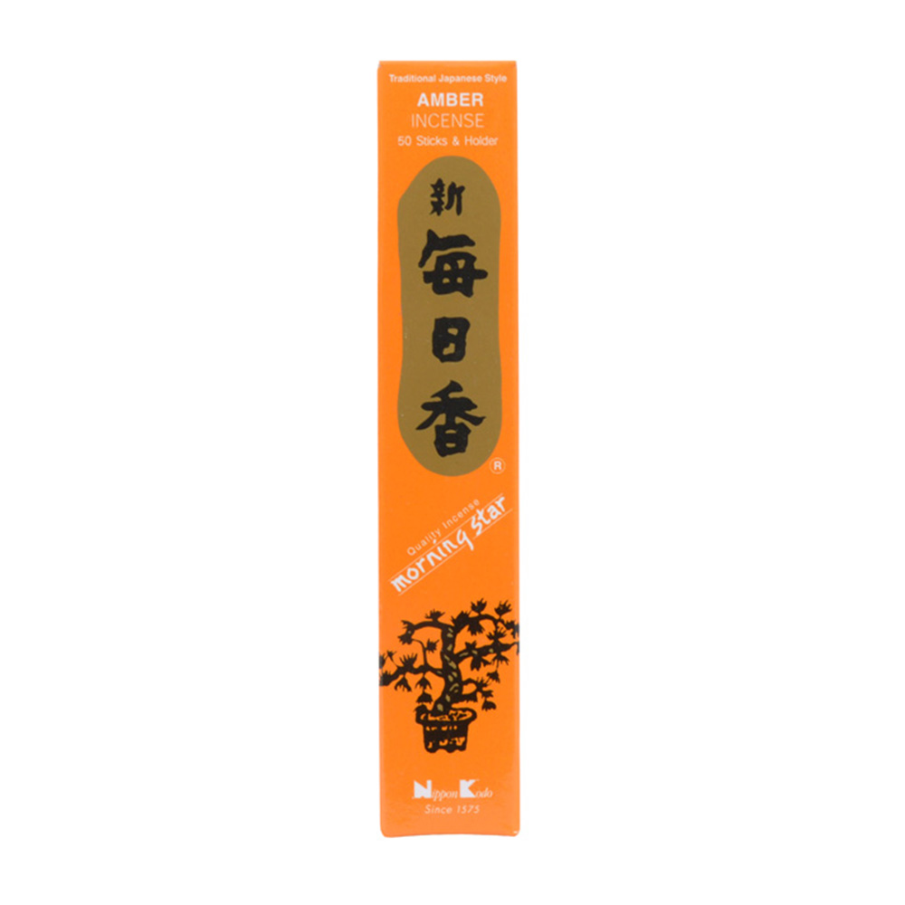 Morning Star - Box Of 50 Japanese Incense Sticks, Amber Scent.