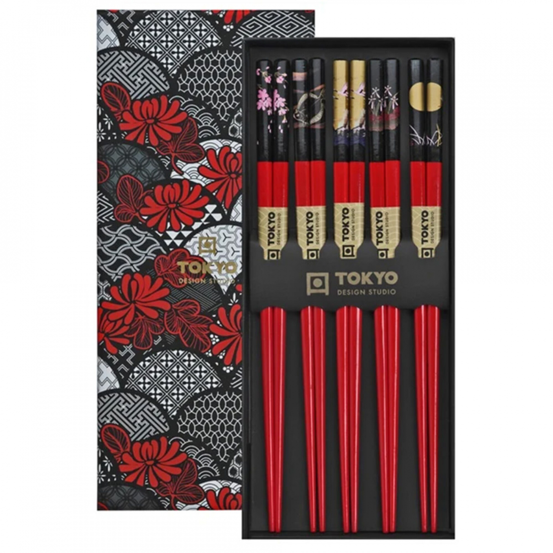 Chopstick Set/5 Giftbox Red