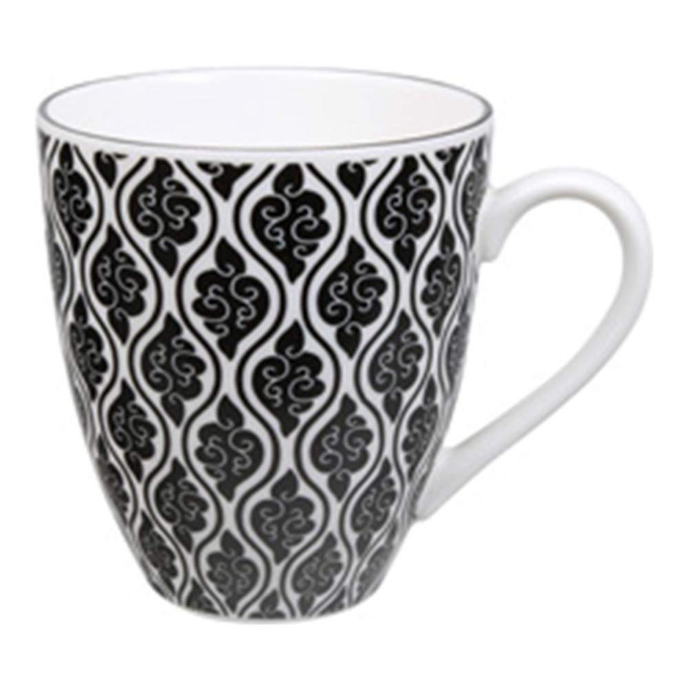 Set De 6 Tasses À Thé Nippon Black En Porcelaine Noir/Blanc