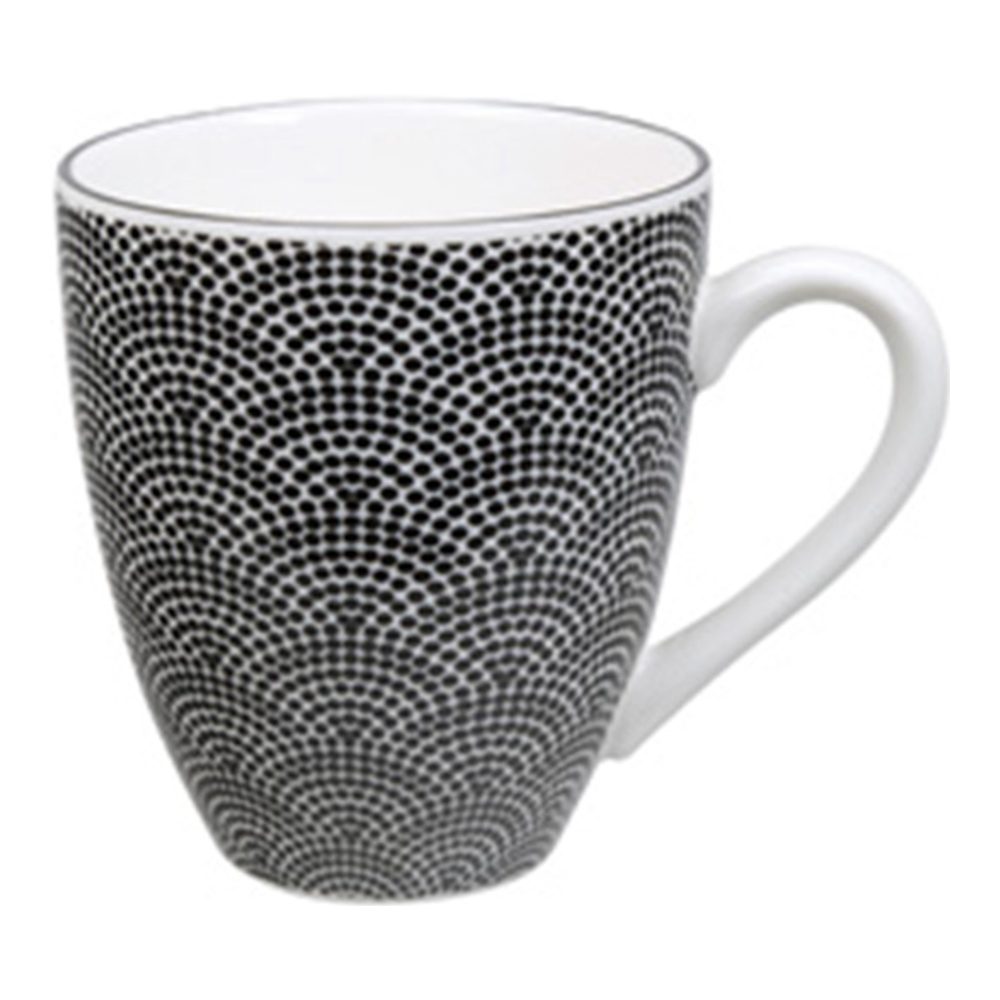 Set De 6 Tasses À Thé Nippon Black En Porcelaine Noir/Blanc