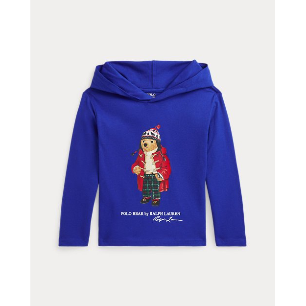 'Polo Bear Cotton Jersey Hooded Tee' pour Petits garçons