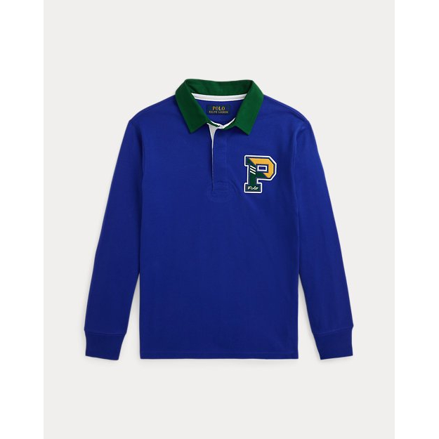 'Cotton Jersey Letterman Rugby Shirt' pour Grands garçons