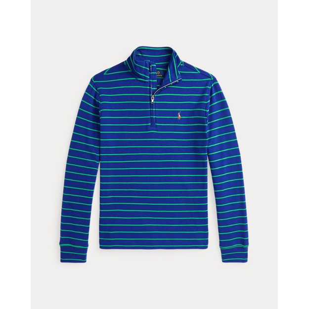 Big Boy's 'Striped Cotton Quarter-Zip Pullover'