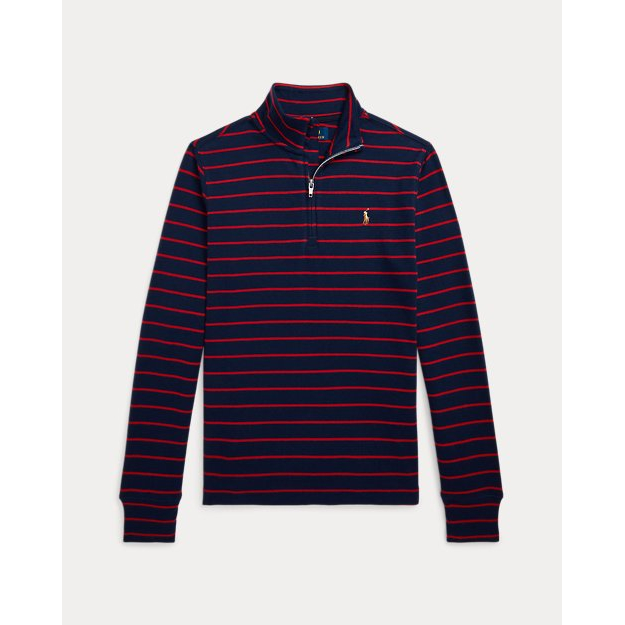 Big Boy's 'Striped Cotton Quarter-Zip Pullover'