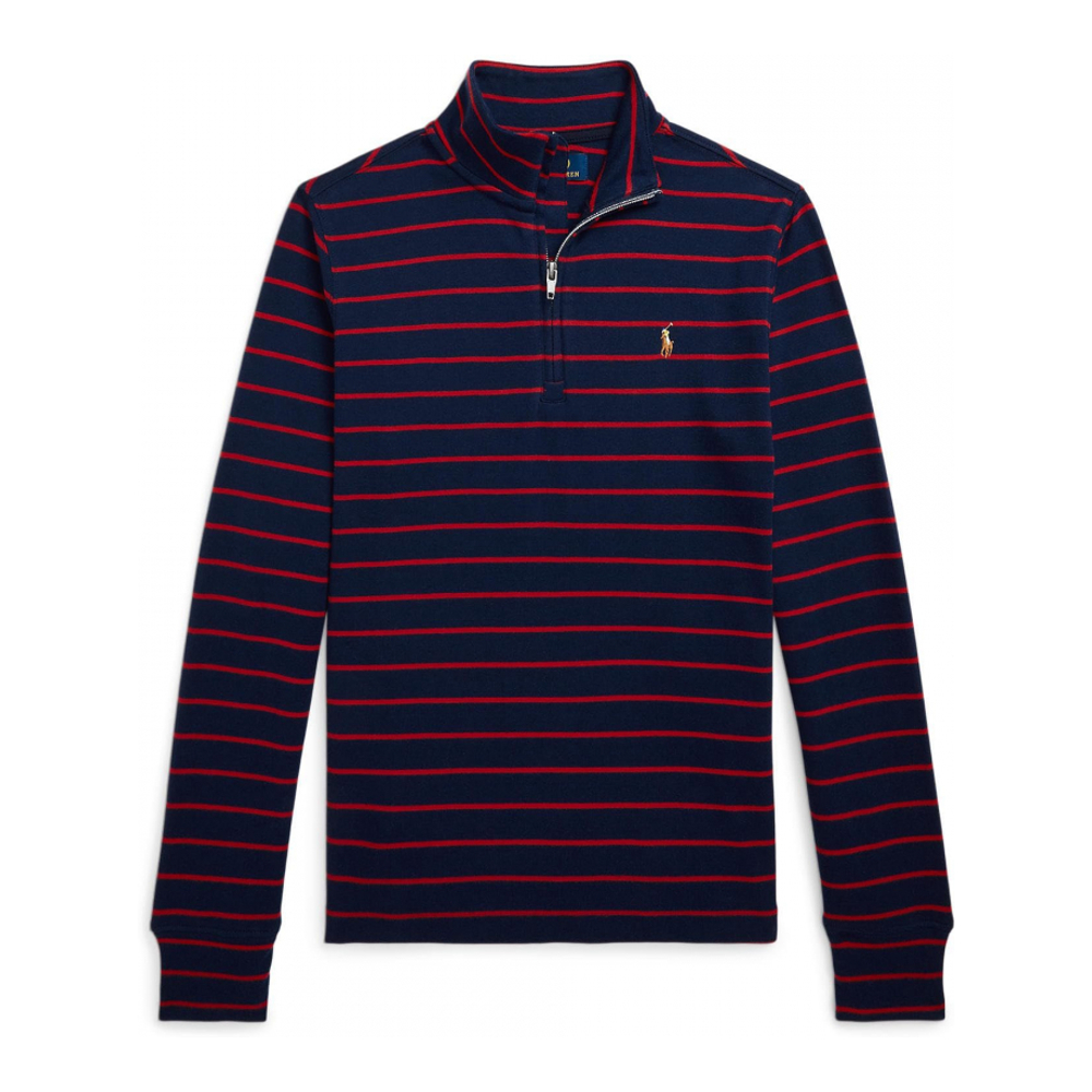 Big Boy's 'Striped Cotton Quarter-Zip Pullover'